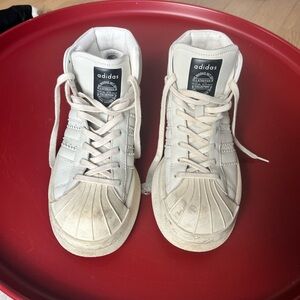 Adidas Off-White High-Top Sneakers